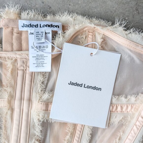 Jaded London Nude First Date Organza Frayed Boned Corset size US 6 NWT - Picture 5 of 9